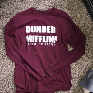The Office, Maroon Dunder Mifflin Long sleeve